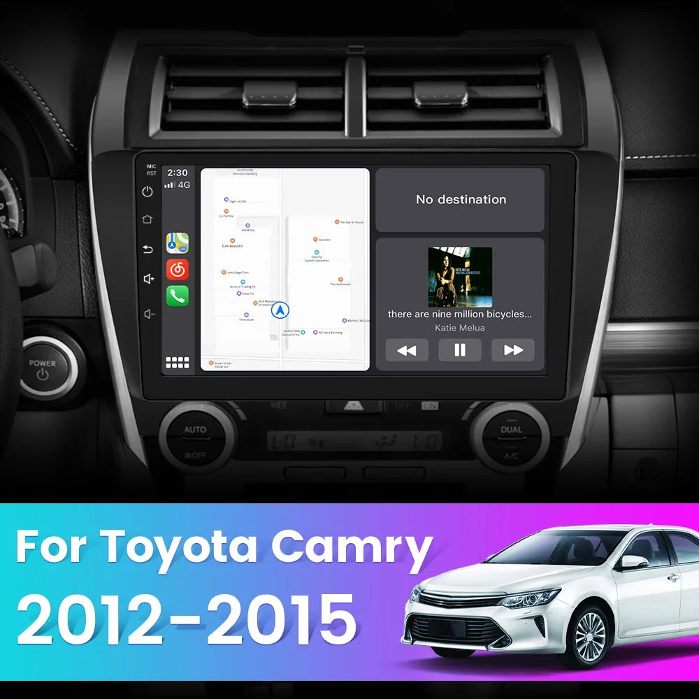 10 inch Touch Screen Car Radio Stereo Compatible for Toyota Camry 2012 2013 2014, with Carplay Android Auto GPS/FM/Wifi/USB, Support SWC,Bluetooth,GPS Navigation