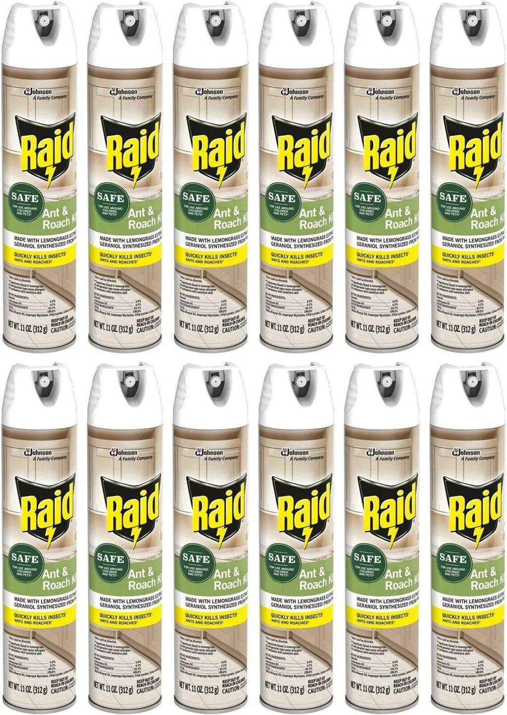 Raid Ant and Roach Killer, Aerosol Spray with Essential Oils (12)