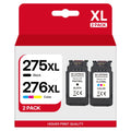 275XL 276XL Ink Cartridge Combo Pack Compatible for Canon PG-275 CL-276 275 276 XL Multi Value Pack Replacement for Canon PIXMA TS3520 TS3522 TS3500 TR4720 TR4722 TR4700 Printers (1 Black, 1 Color)