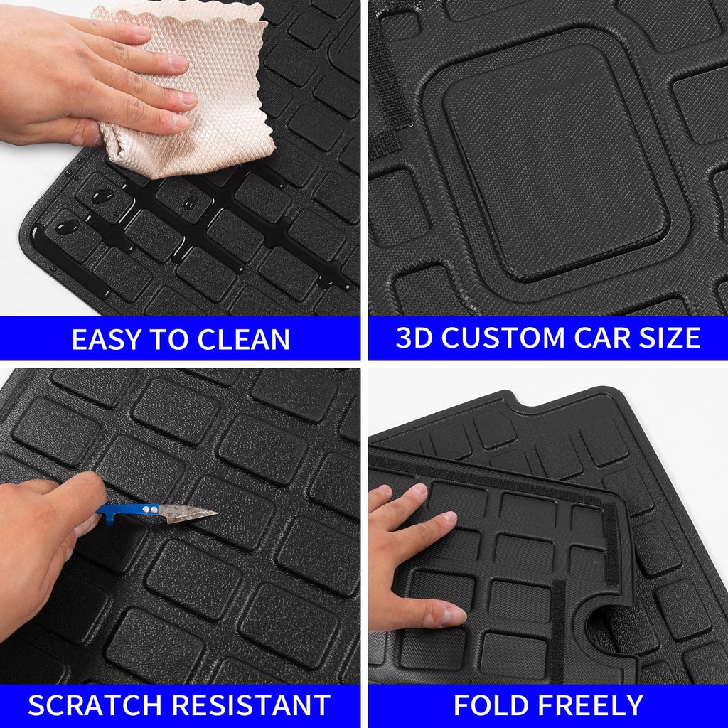 Fit 2010-2023 Toyota 4Runner Trunk Mat Cargo Mat Cargo Liner Back Seat Wrap Protector 2022 Toyota 4 Runner Accessories (Trunk Mat + Backrest Mats,Fit Without Sliding Tray)