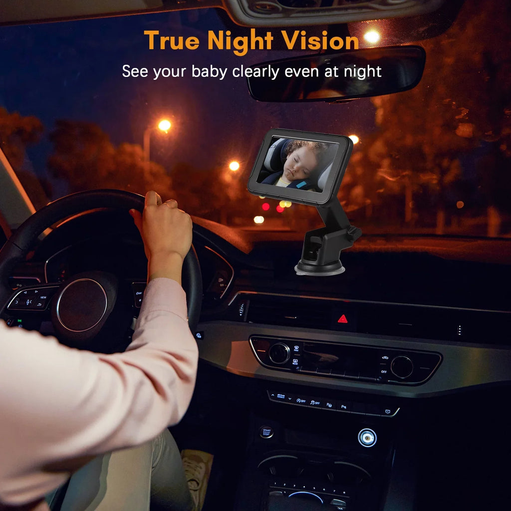 Dazzduo Invigilator,Camera Baby Car Monitor Baby Car 150° Wide View Seat 5 Inch Mirror Display 150° 5 Inch Car Seat Mirror Display Monitor Camera Baby Seat Wide View Vision Baby Car Rear Seat 5