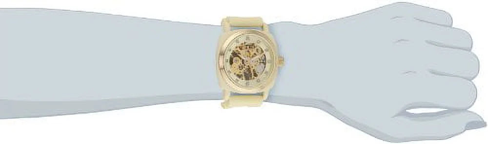 ORLOGI Women's TK626CR Milano Cream Rubber Mechanical Movement Skeleton Watch