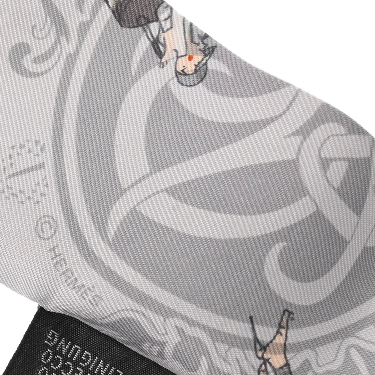 Pre-Owned HERMES Twilly EX-LIBRIS LES PARISIENNES Grey Women's 100% Silk Scarf Muffler (Good)
