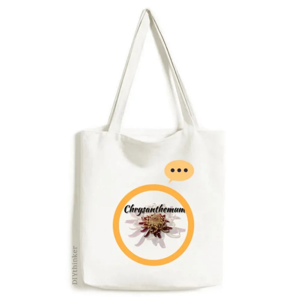 Flowers Chrysanthemums Blossom Beautifully Expression Sack Canvas Tote Shoulder Bag