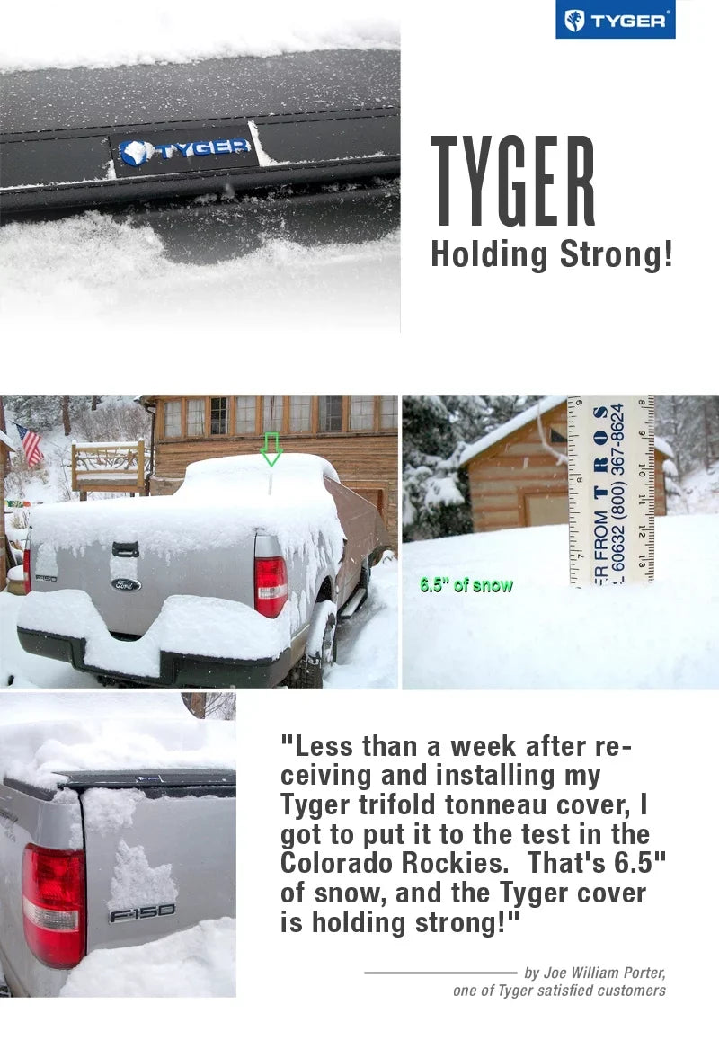TYGER TG-BC3D1015 Tri-Fold Pickup Tonneau Wrap Fits 2009-2016 Dodge Ram 1500 5.8 feet (69.6 inch) Trifold Truck Cargo Bed Tonno Protection (NOT For Stepside) 2010 2011 2012 2013 2014 2015