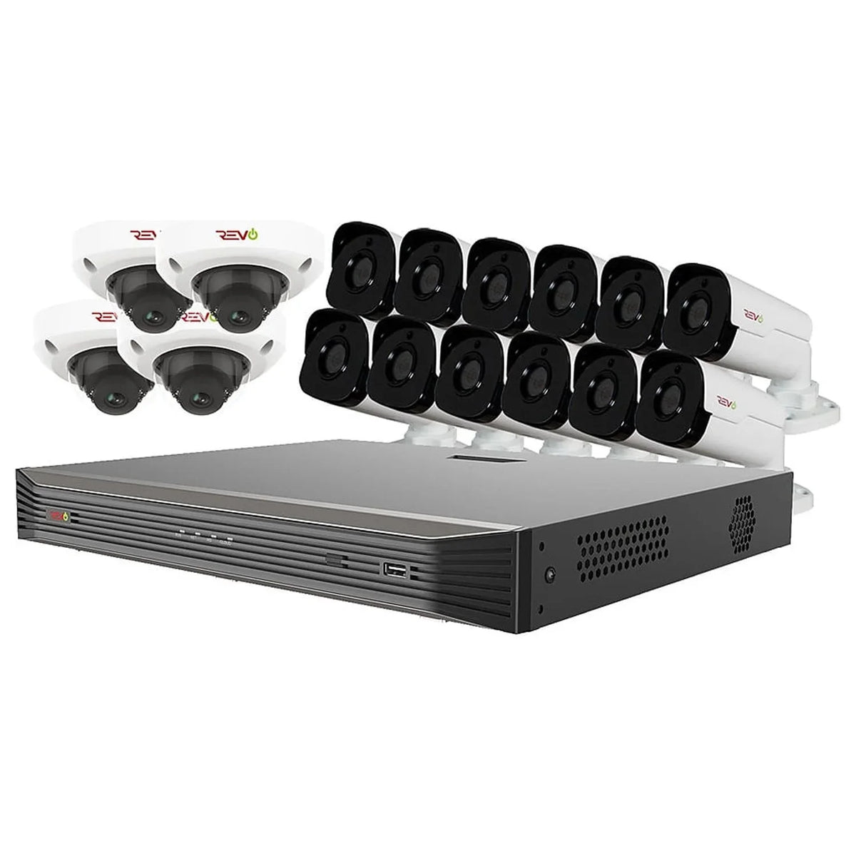 REVO Ultra HD Audio Capable 16 Channel 8 TB NVR Surveillance System with 16 Cameras
