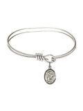 5 3/4 inch Oval Eye Hook Armlet w/ St. Martin of Tours in Sterling Silver