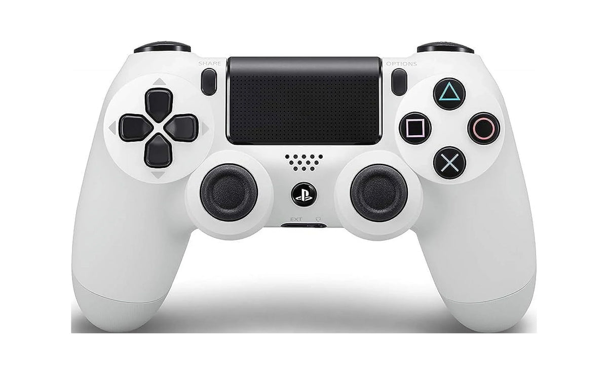 DualShock PlayStation 4 Wireless Controller - White Blue - Like New With Earbuds Bundle BOLT AXTION