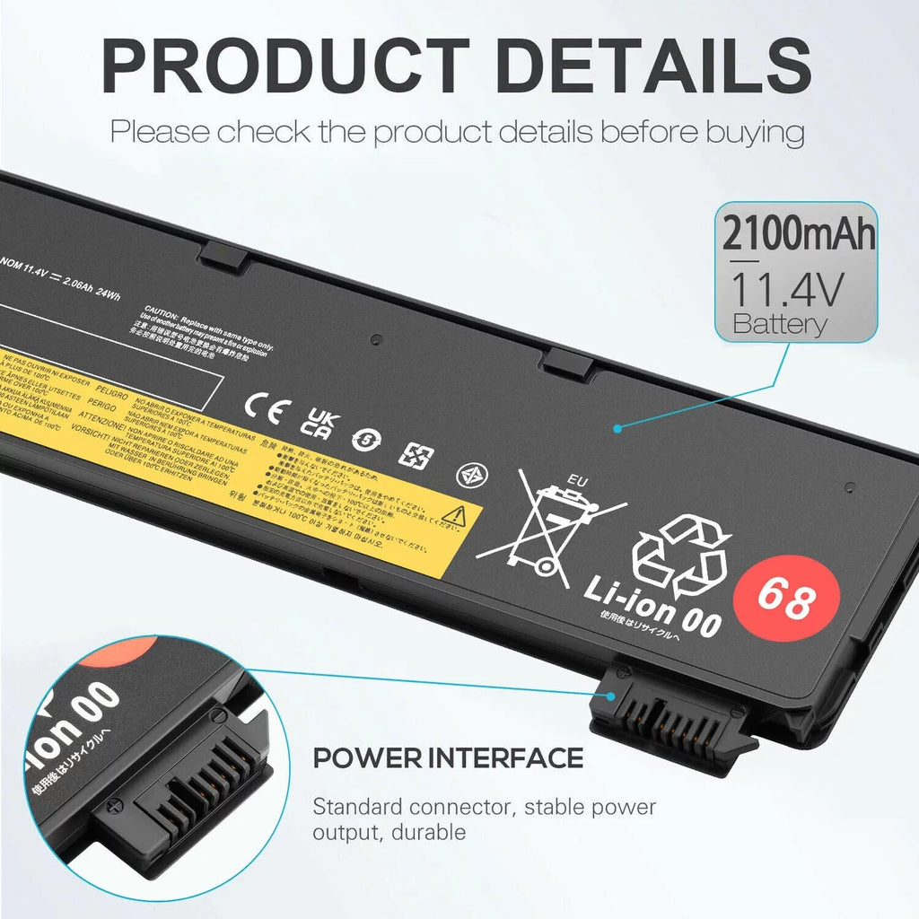 10x Battery 68 X240 for Lenovo ThinkPad T440 X250 T450s 45N1126 45N1127 45N1127