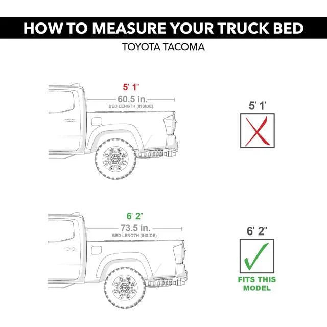 Tonno Pro Hard Fold, Hard Folding Truck Bed Tonneau Protection | HF-562 | Fits 2016 - 2023 Toyota Tacoma 6' 2" Bed (73.7")