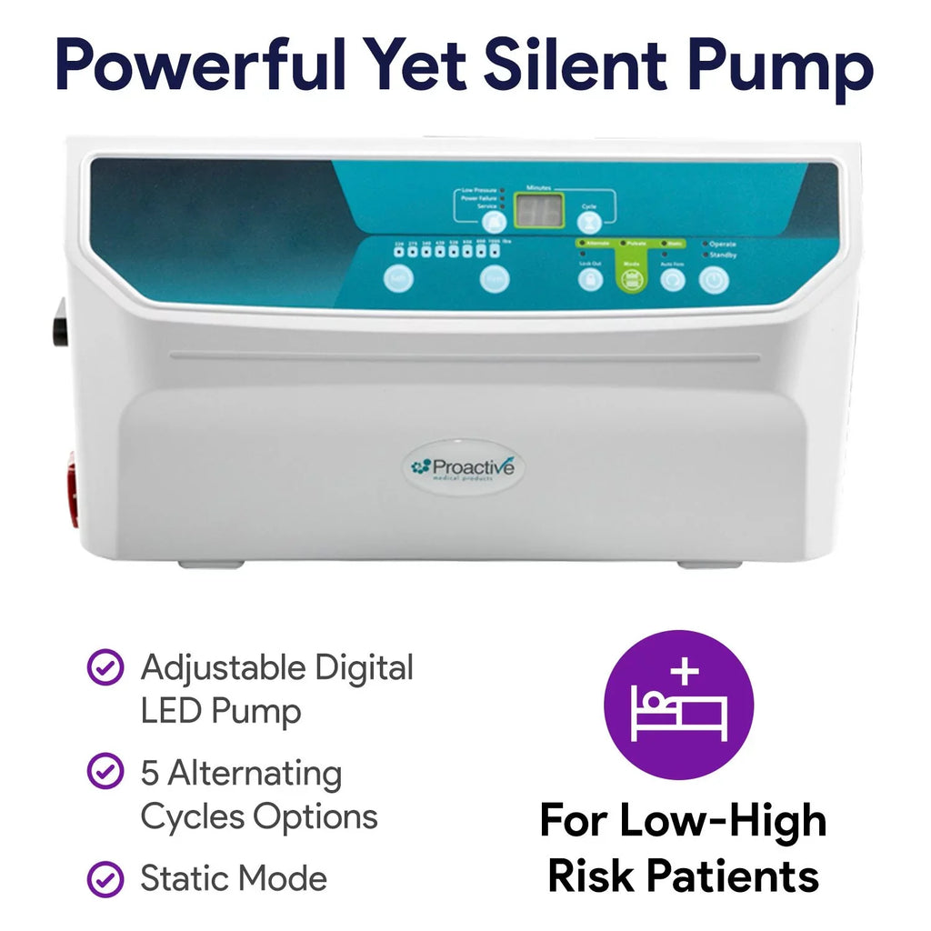 Proheal Bariatric Low Air Loss Alternating Pressure Air Mattress with Pump & Side Air Bolsters - Stages I-IV 36” x 80” x 8/11"