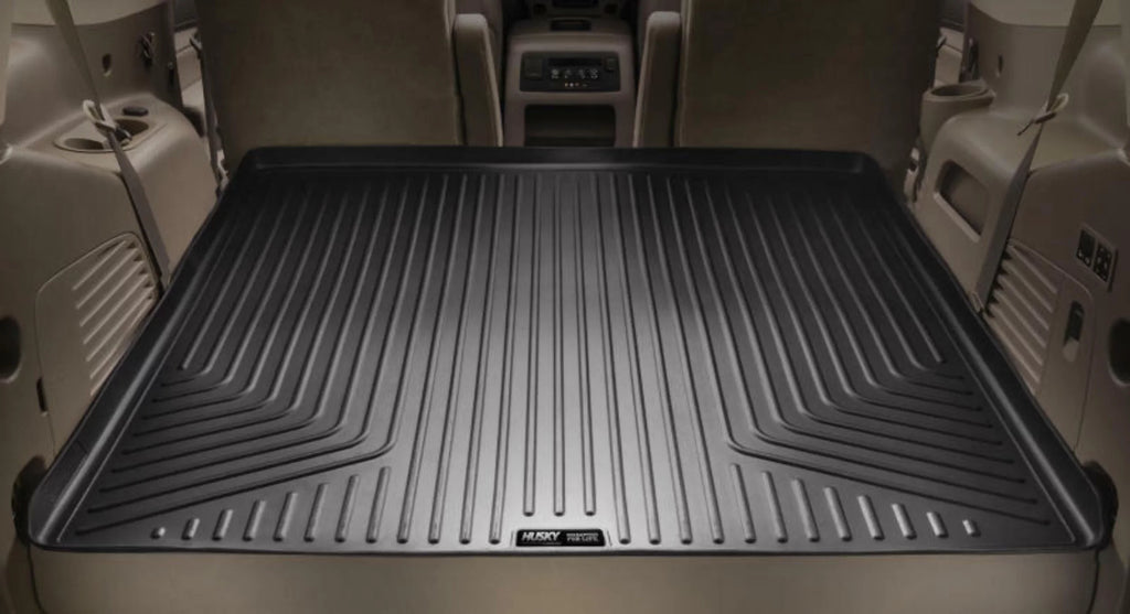 Husky by RealTruck Weatherbeater Series Cargo Liner Black Compatible with 12-19 Toyota Highlander; Compatible with to back of 2nd row Seats over foldered 3rd row Seats