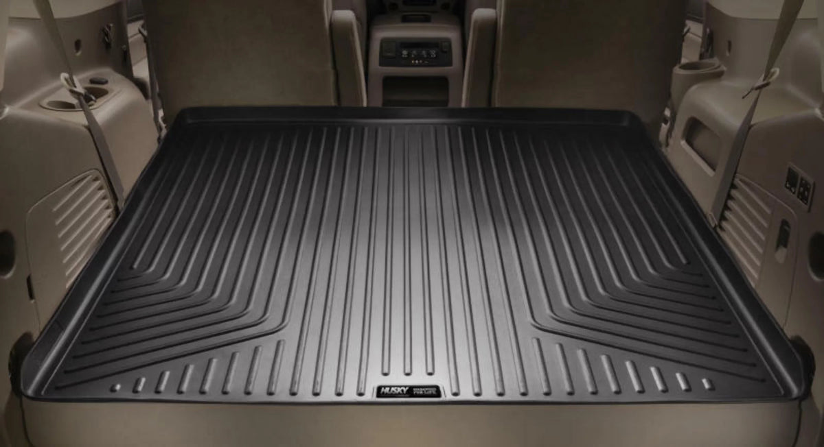 Husky by RealTruck Weatherbeater Series Cargo Liner Black Compatible with 12-19 Toyota Highlander; Compatible with to back of 2nd row Seats over foldered 3rd row Seats