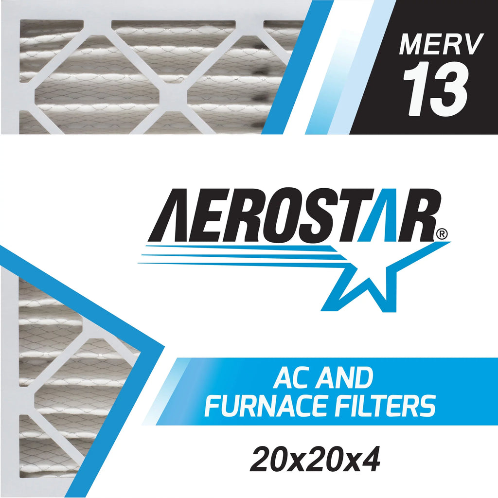 Aerostar 20x20x4 MERV 13, Pleated Air Filter, 20 x 20 x 4, Box of 1, Made in the