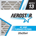 Aerostar 20x20x4 MERV 13, Pleated Air Filter, 20 x 20 x 4, Box of 1, Made in the