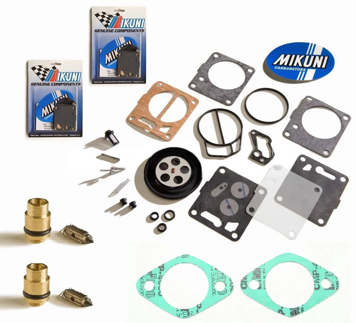 Sea Doo Dual Genuine Mikuni Carb Rebuild Kit Base Gasket & Needle Seat 787 XP 95