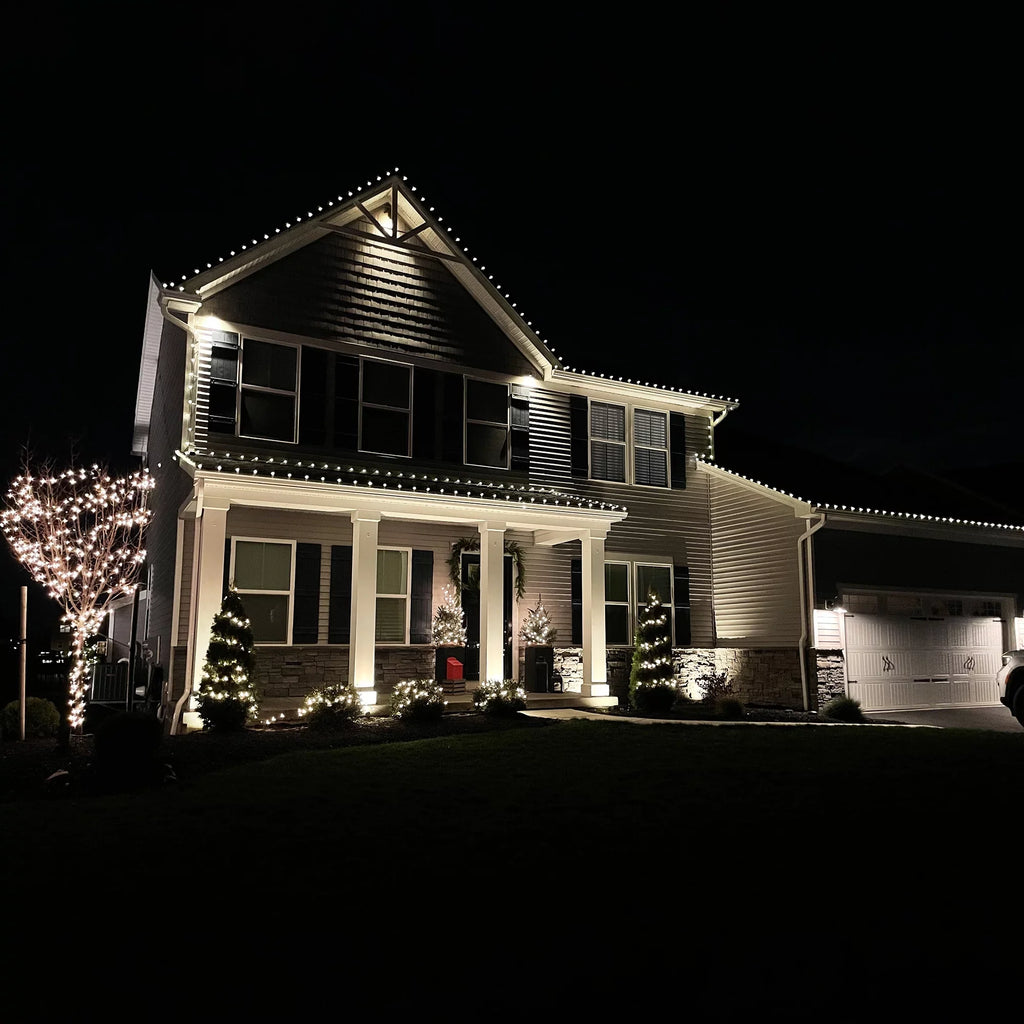 Northlight 100ct Warm White LED Faceted C9 Christmas Lights, 66ft Green Wire