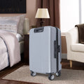 Wuzstar 24" Traveling Luggage PC+ABS Luggage Bags with TSA Lock Durable Spinner Wheels Hardside Carry On Suitcase , Silver