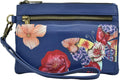 Anna By Anuschka Womens Hand-Painted Genuine Leather Wristlet Organizer Wallet - Butterfly Mosaic, Multicolor
