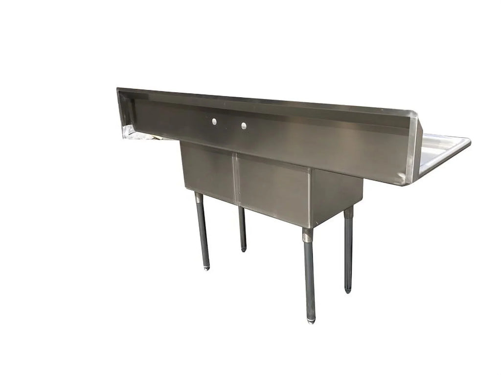 72" Stainless Steel Sink Two Compartment Commercial Kitchen Restaurant NSF