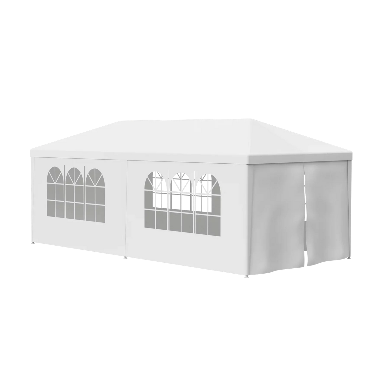 Zeny 10'x20' Outdoor Canopy Party Wedding Tent White Gazebo Pavilion with 6 Side Walls, 8.00, Event Canopies