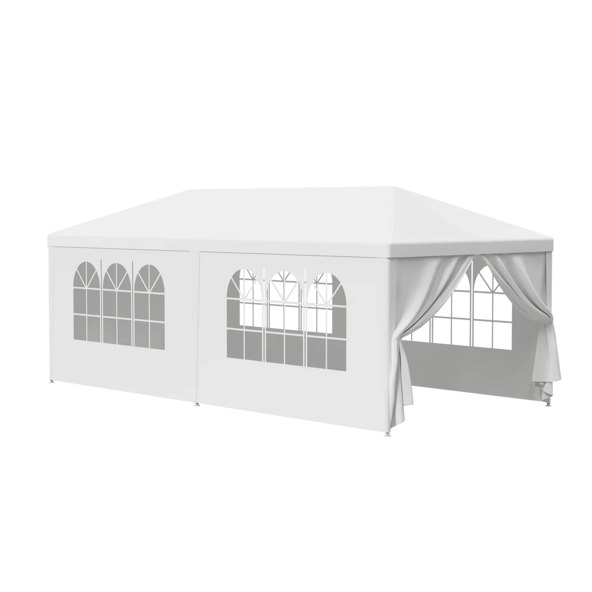 Zeny 10'x20' Outdoor Canopy Party Wedding Tent White Gazebo Pavilion with 6 Side Walls, 8.00, Event Canopies