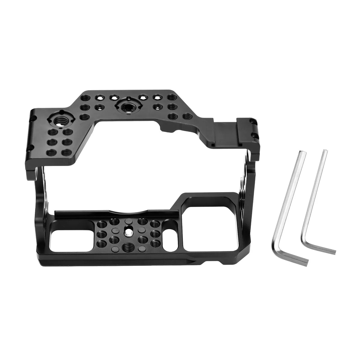 Andoer Camera Cage Aluminum Alloy Video Cage Replacement for Sony A7M3 A7R3 A9 Mirrorless Camera with Cold Shoe Mount 1/4 Inch & 3/8 Inch Screw Holes