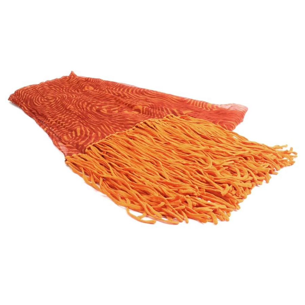 Pre-Owned Hermes HERMES scarf silk orange ladies e55906a (Good)