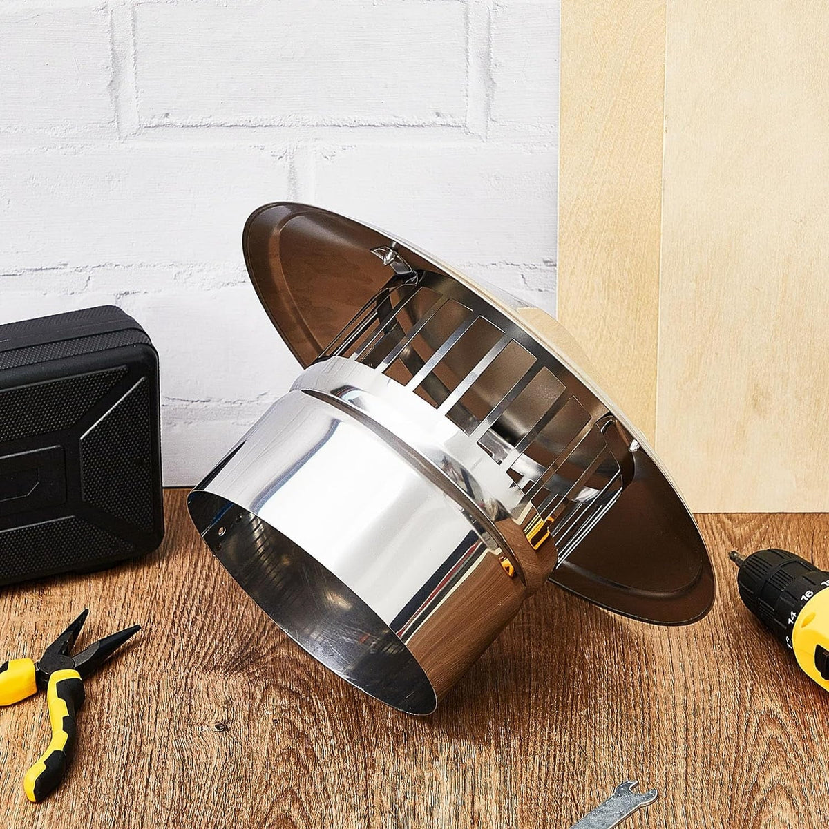6 Inch Cone Top Chimney Cap Stainless Steel Cone Cap with Screen Chimney Protection Outside Roof Silver Fireplace Screen Protection Exterior Stove Pipe Topper for Vent Flue Family Kitchen Cooking