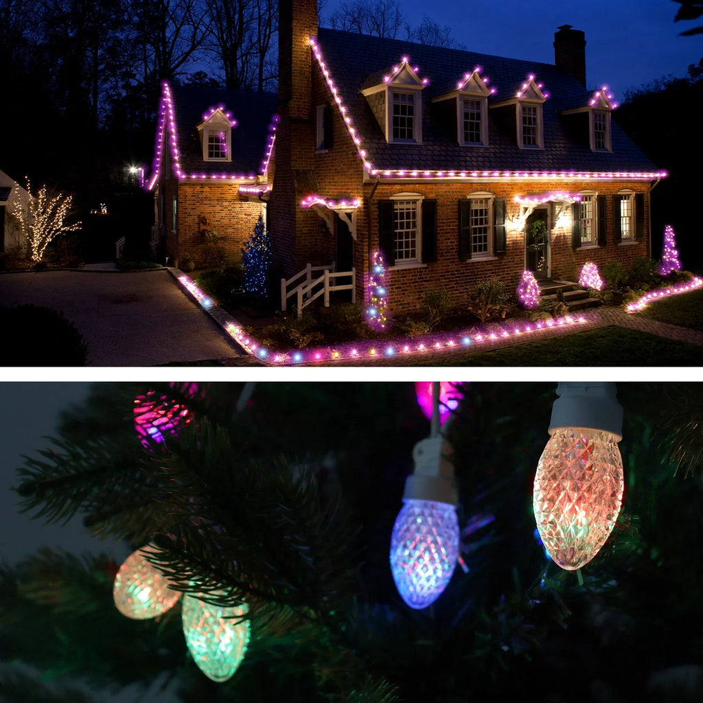 Eva's Light C9 Christmas Lights Outdoor, 23ft 20 Bulbs Color Changing LED String Lights Waterproof