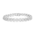 .925 Sterling Silver 1.0 cttw Round-cut Diamond 2-Row Heart Link Tennis (I-J, I2-I3) - 7"