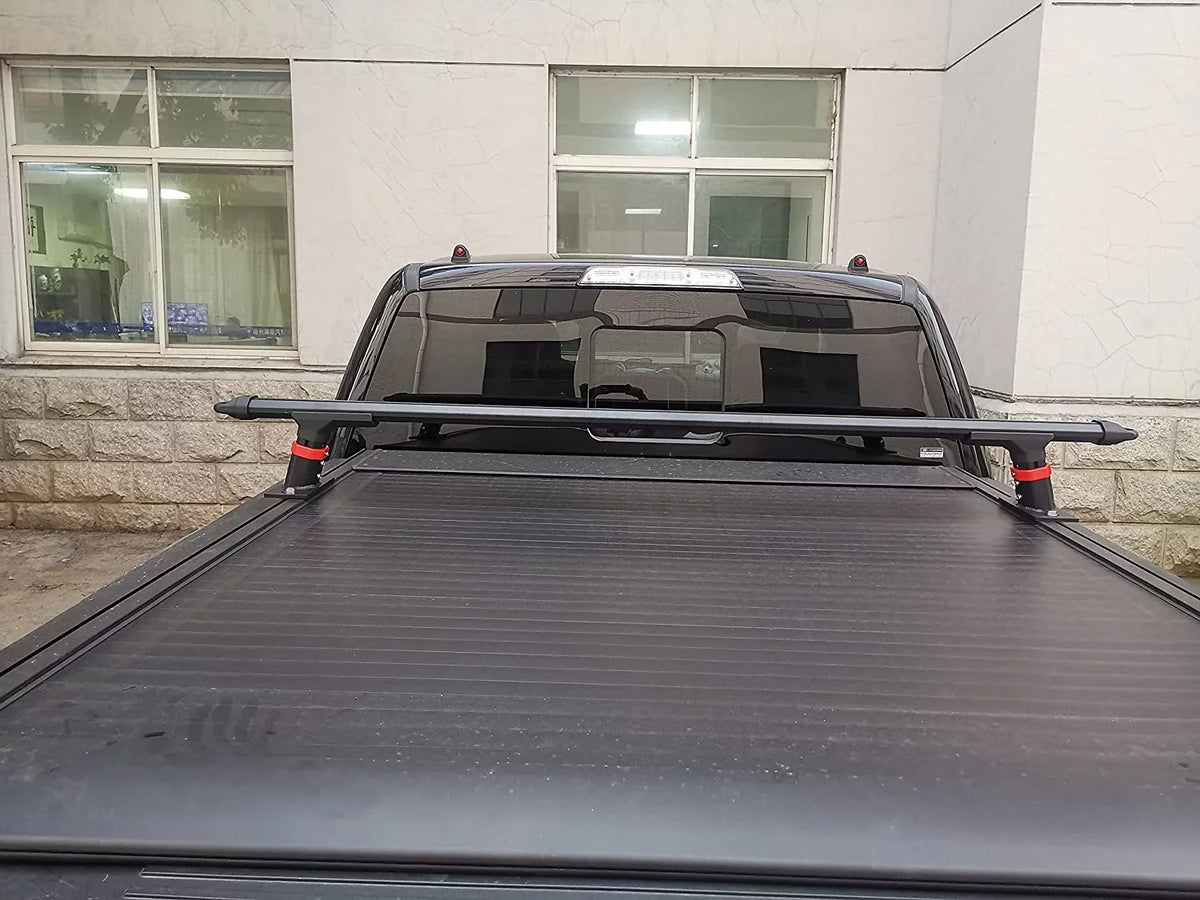 ROSY PIXEL Universal Extendable Pick-Up Truck Rack Bed Rack Aluminum for Tonneau Wrap with T-Slot Rail