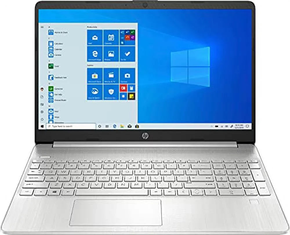 HP 2022 15.6" HD Touchscreen Laptop PC Intel 11th Gen 4-Core i5-1135G7 12GB DDR4 RAM 256GB NVMe SSD Intel Iris Xe Graphics Webcam HDMI Fingerprint USB C Windows 10 Home Silver w/RE 32GB USB 3.0 Drive