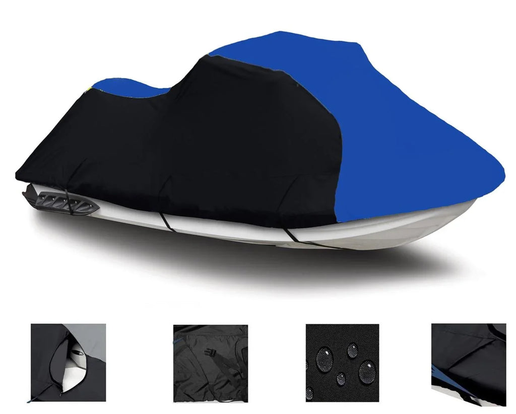 BLACK / BLUE HEAVY-DUTY Protection Compatible for KAWASAKI STX 1100 1997 1998 1999 Jet Ski Trailerable Wrap