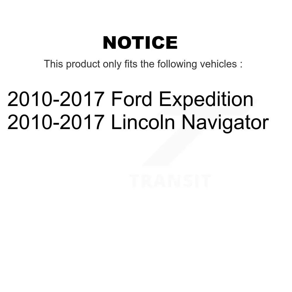Transit Auto Front Rear Disc Brake Coated Caliper Drilled Slotted Rotors And Semi-Metallic Pads Kit (10Pc) For 2010-2017 Ford Expedition Lincoln Navigator KCD-100310S