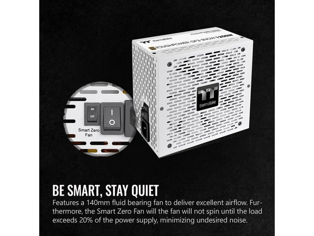 Thermaltake Toughpower GF3 Snow Edition 1200W 80+ Gold Full Modular SLI/Crossfire Ready ATX 3.0 Standard Power Supply, PCIe Gen.5 600W 12VHPWR Connector Included, PS-TPD-1200FNFAGU-N, 10 Year Warranty