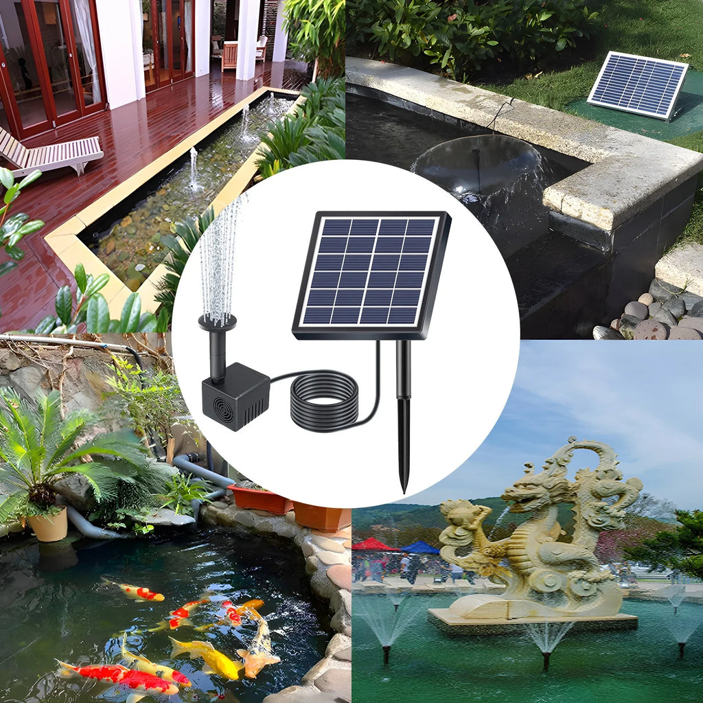 Andoer Fountain,Water Pipe And Pond Pump Rate Submersible Water And Stakes With 8 Nozzles 1.5w Solar Water Pond/pool/fish Stakes Solar Powered 8 Nozzles 9.84ft Solar Powered Pond Pump With 8 Huiop