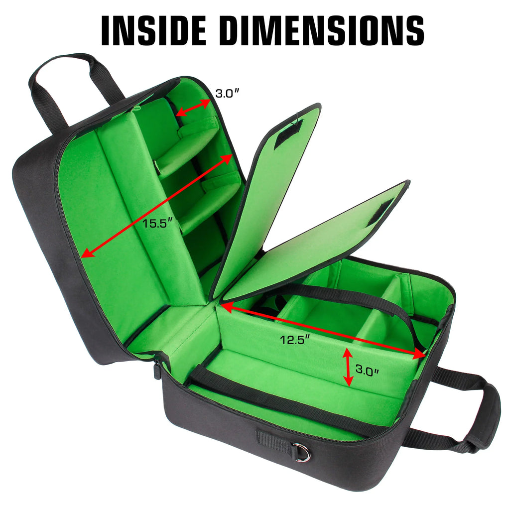 GEAR Xbox Series X Carrying Case - Xbox Series X Travel Case Compatible with Xbox Series X Console & Xbox Series S - Customizable Interior for Xbox Controllers & More Gaming Accessories (Green)