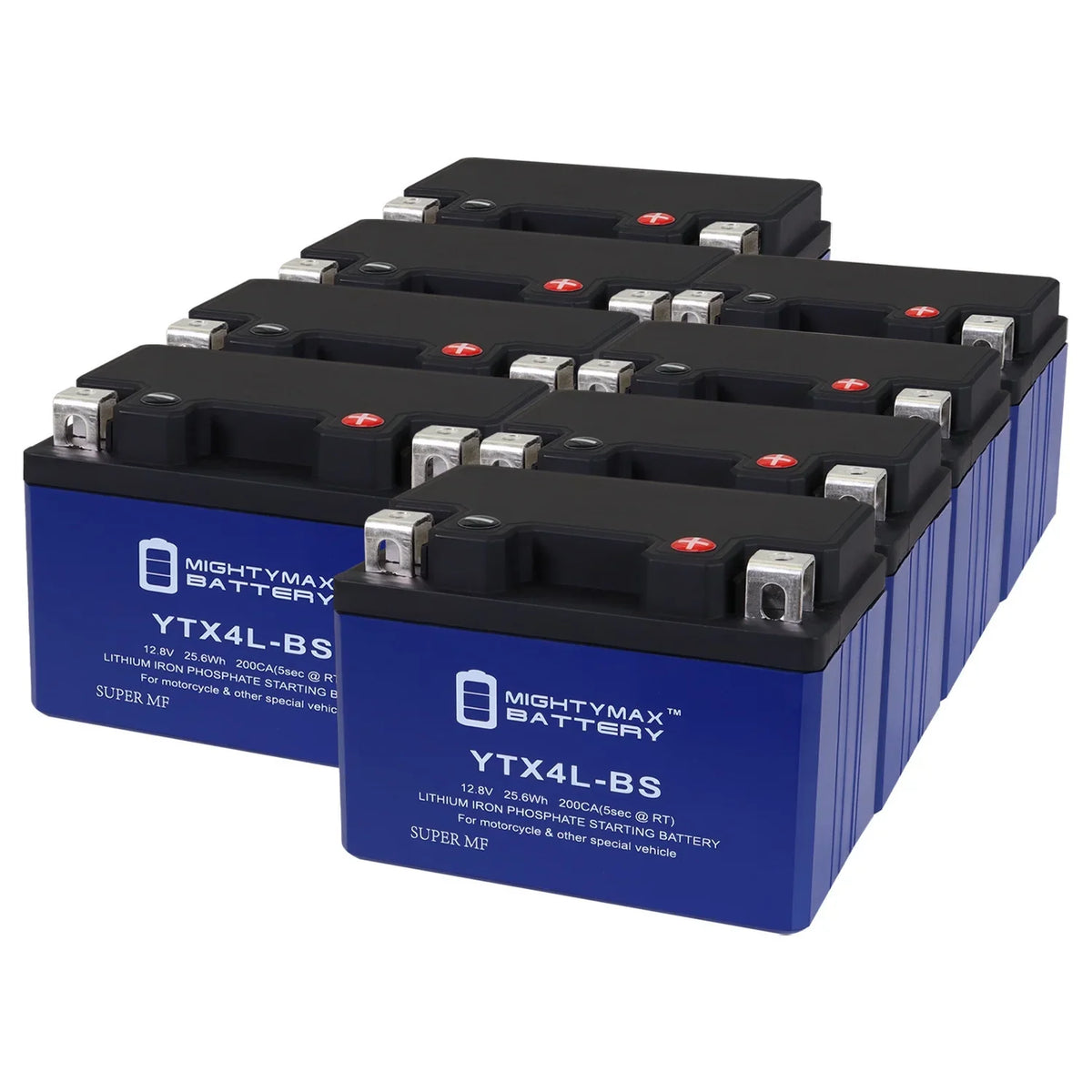 YTX4L-BS Lithium Replacement Battery Compatible with Bombardier Quest 500 2002 - 8 Pack