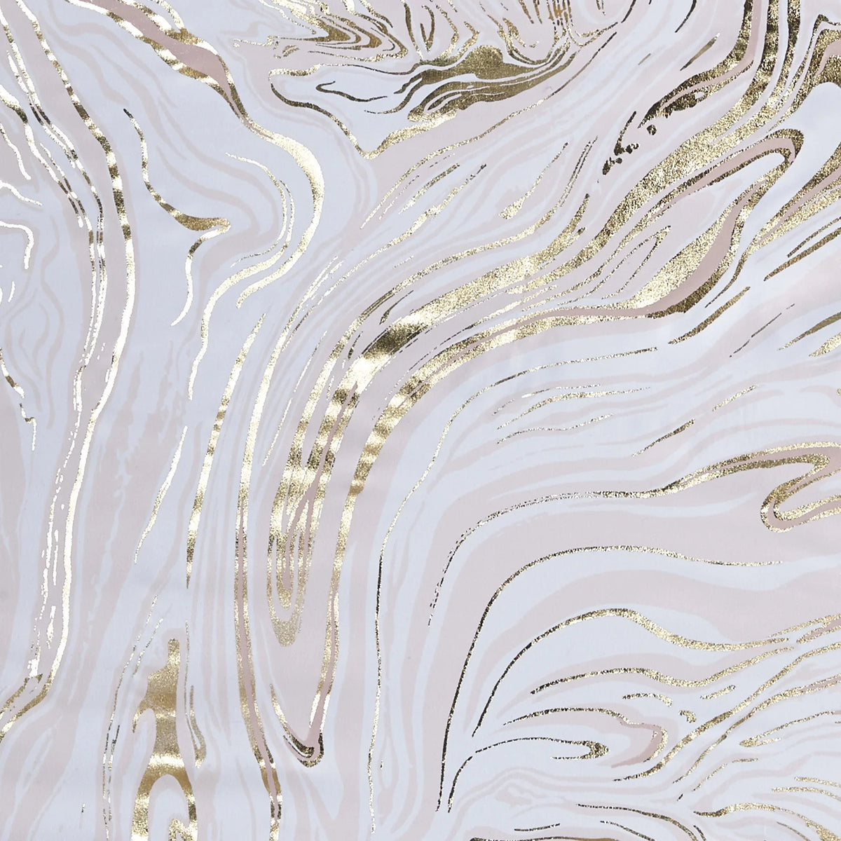 Intelligent Design Rebecca Grommet Top Printed Marble Metallic Total Blackout Curtain, Blush/Gold, 50x84"