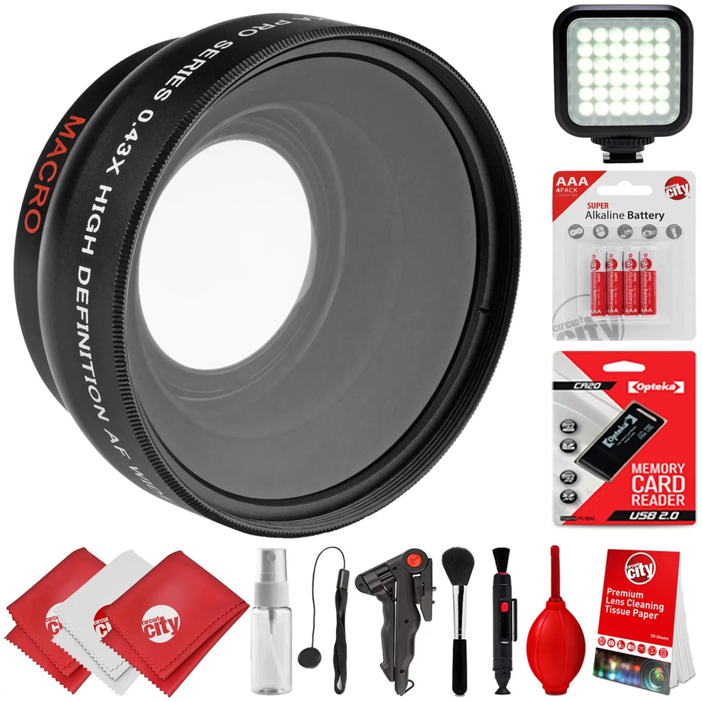 Opteka 0.43x Wide Angle / Macro Panoramic Fisheye Lens for Canon Digital SLR Cameras w/ 18-55mm & 50mm 80D, 77D, 70D, 60D, 7D, T7i, 7D Mark II, T6s, T6i, T6, T5i, T5, T4i, T3i, T3, SL1 & SL2