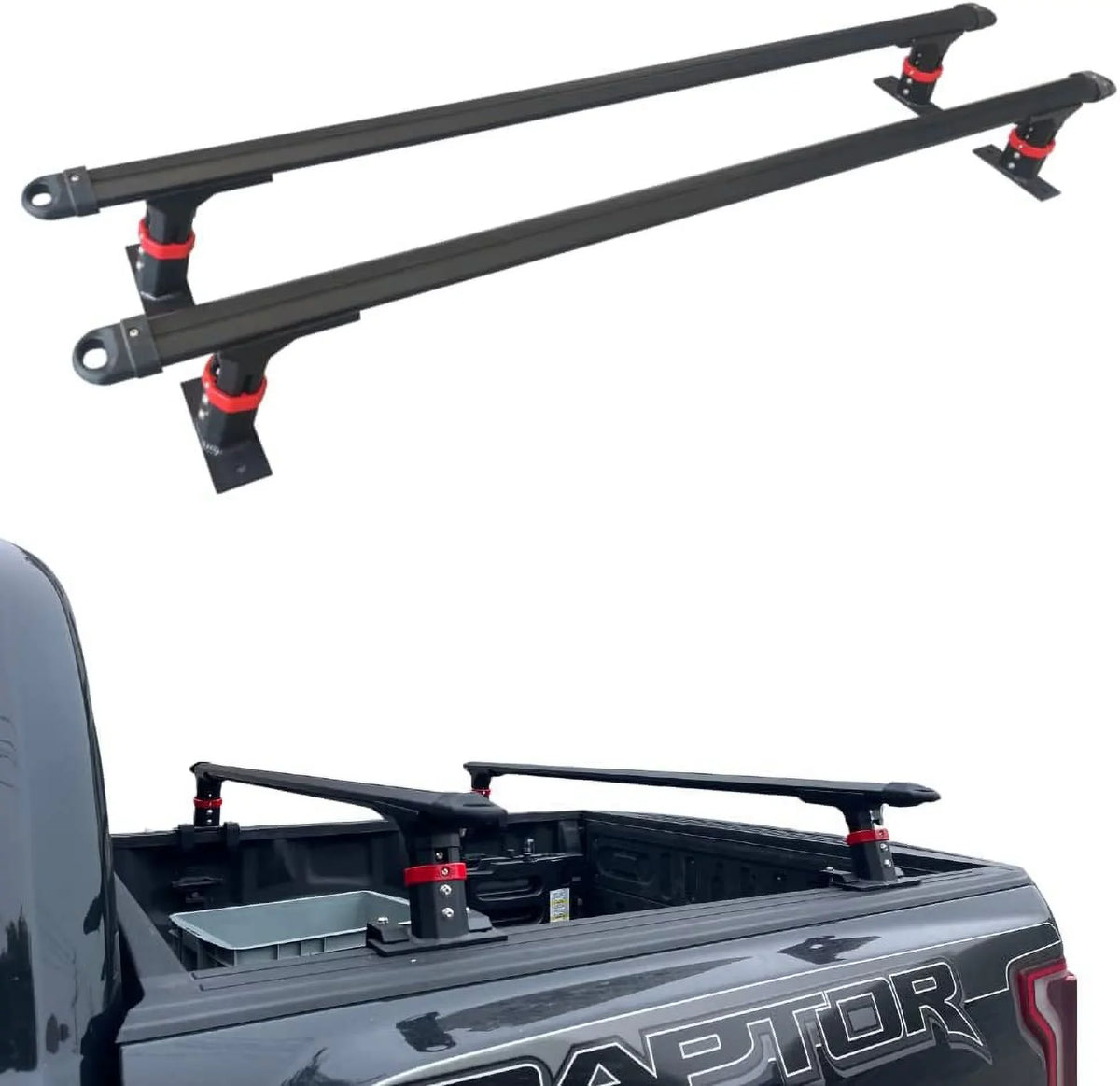 ROSY PIXEL Universal Extendable Pick-Up Truck Rack Bed Rack Aluminum for Tonneau Wrap with T-Slot Rail