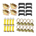 """E-Track TieDown Kit: 4 Wood Beam Sockets, 10 O Rings, 8 End Caps, 8 Rope TieOffs. Ideal TieDown Accessories Bundle for Trucks, Warehouses, Docks, Trailers, Ship E-track NOT included."""