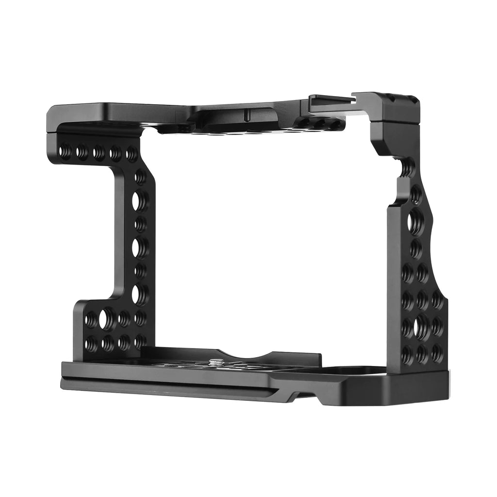 Andoer Camera Cage Aluminum Alloy Video Cage Replacement for Sony A7M3 A7R3 A9 Mirrorless Camera with Cold Shoe Mount 1/4 Inch & 3/8 Inch Screw Holes