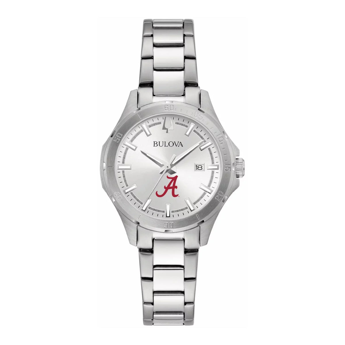 Women's Bulova Silver Alabama Crimson Tide Stainless Steel Sport Classic Watch