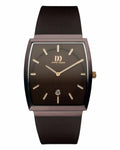 Danish Design IQ17Q900 Stainless Steel Brown Dial Leather Rectangle Men's Watch