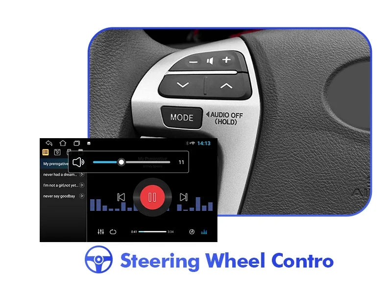 2+32G Android 10 Double Din Car Stereo for Toyota Carmy 2006-2011 with 9 Inch Touchscreen Radio Built-in Wireless Carplay/Android Auto/GPS/Bluetooth/FM/AUX-in/Steering Wheel Control/Backup Camera