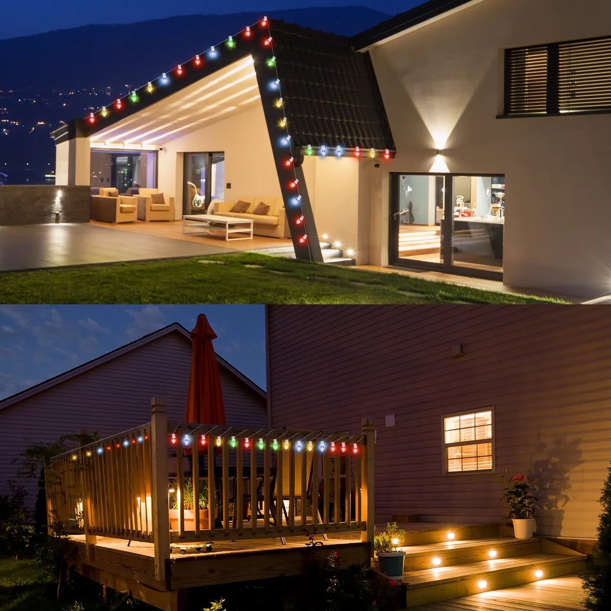 Eva's Light C9 Christmas Lights Outdoor, 23ft 20 Bulbs Color Changing LED String Lights Waterproof