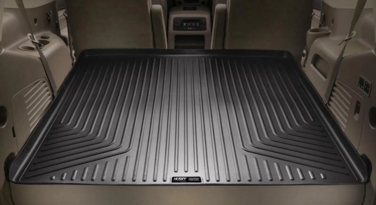 Husky by RealTruck Weatherbeater Series Cargo Liner Black Compatible with 12-19 Toyota Highlander; Compatible with to back of 2nd row Seats over foldered 3rd row Seats