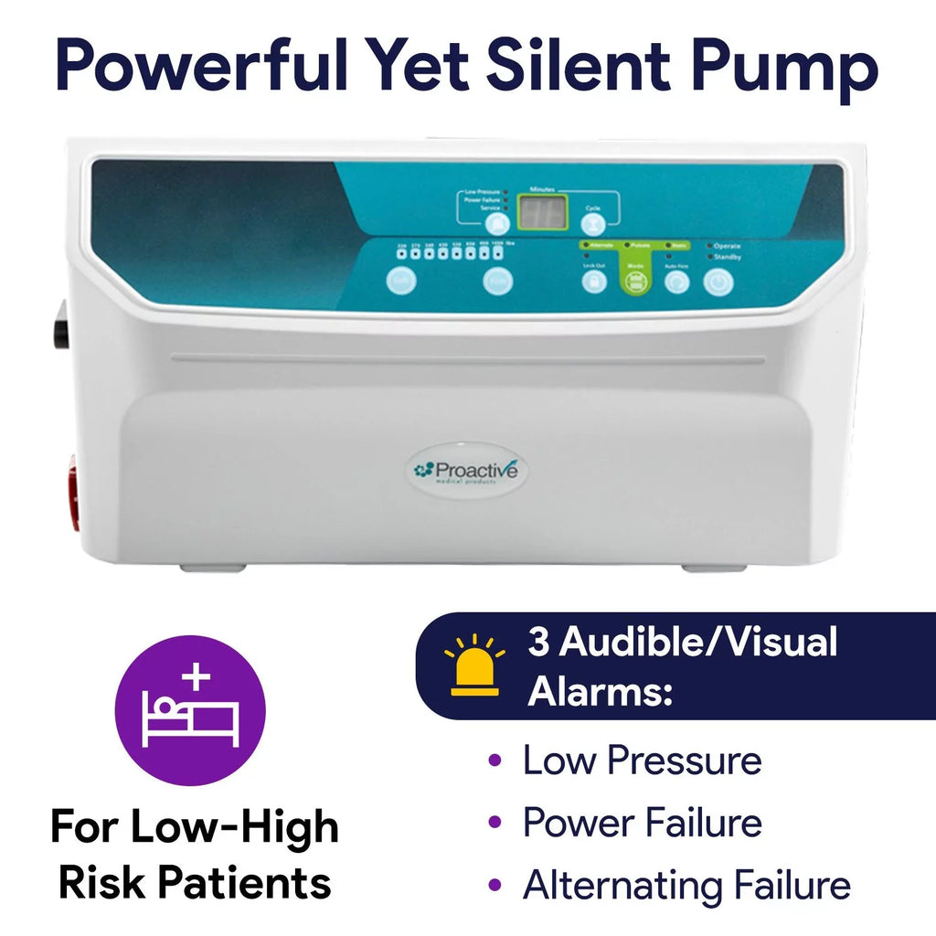 Proheal Bariatric Low Air Loss Alternating Pressure Air Mattress with Pump & Side Air Bolsters - Stages I-IV 36” x 80” x 8/11"